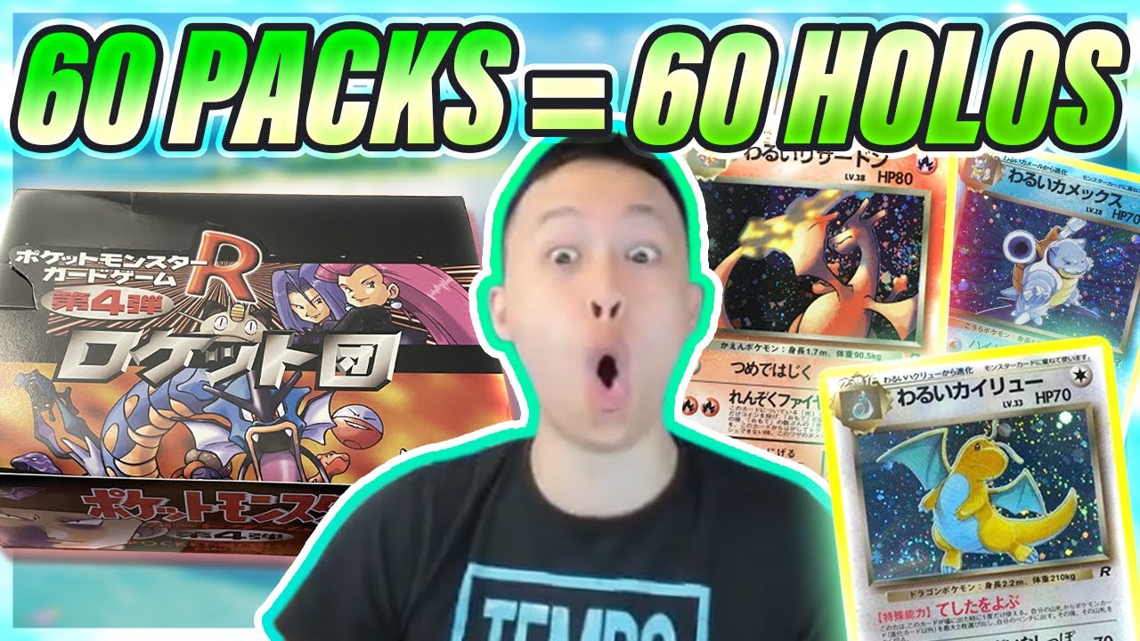 60 PACKS, 60 HOLOS! So Many CHARIZARDS! - Vintage Japanese Team Rocket Booster Box