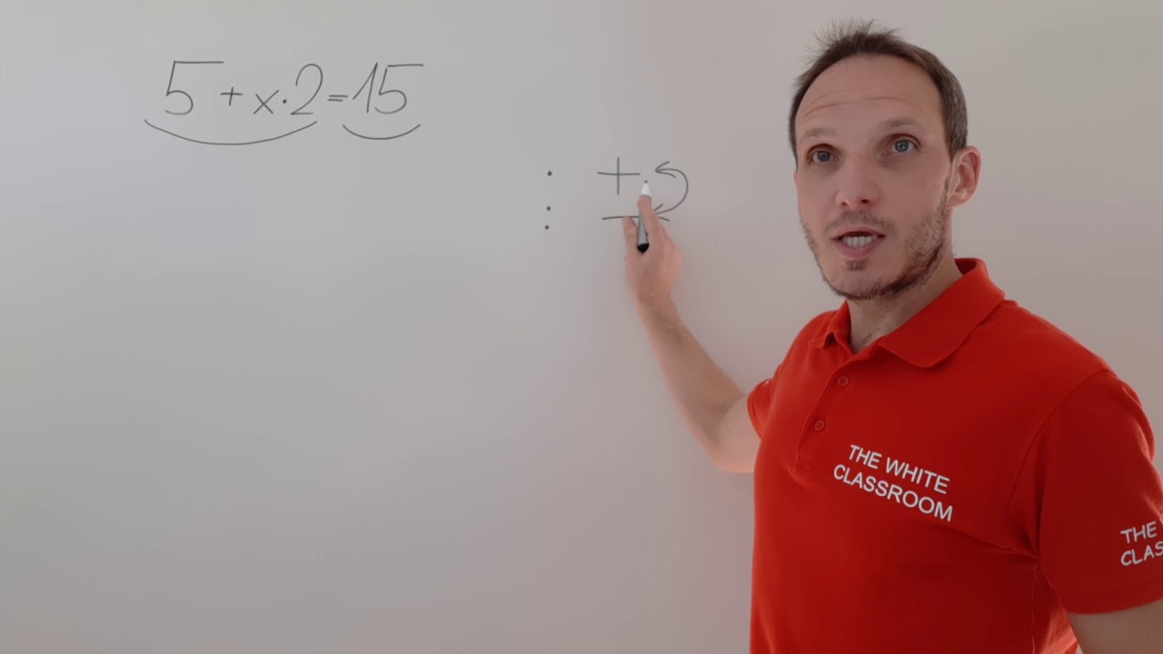 Lösen von einfachen Gleichungen: 5+x۰2=15 (Variante 1) - Äquivalenzumformung / Gegenoperation