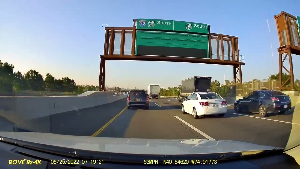 New Jersey Turnpike I-95 ENTIRE LENGTH southbound dashcam from New York to Delaware with Exit List
