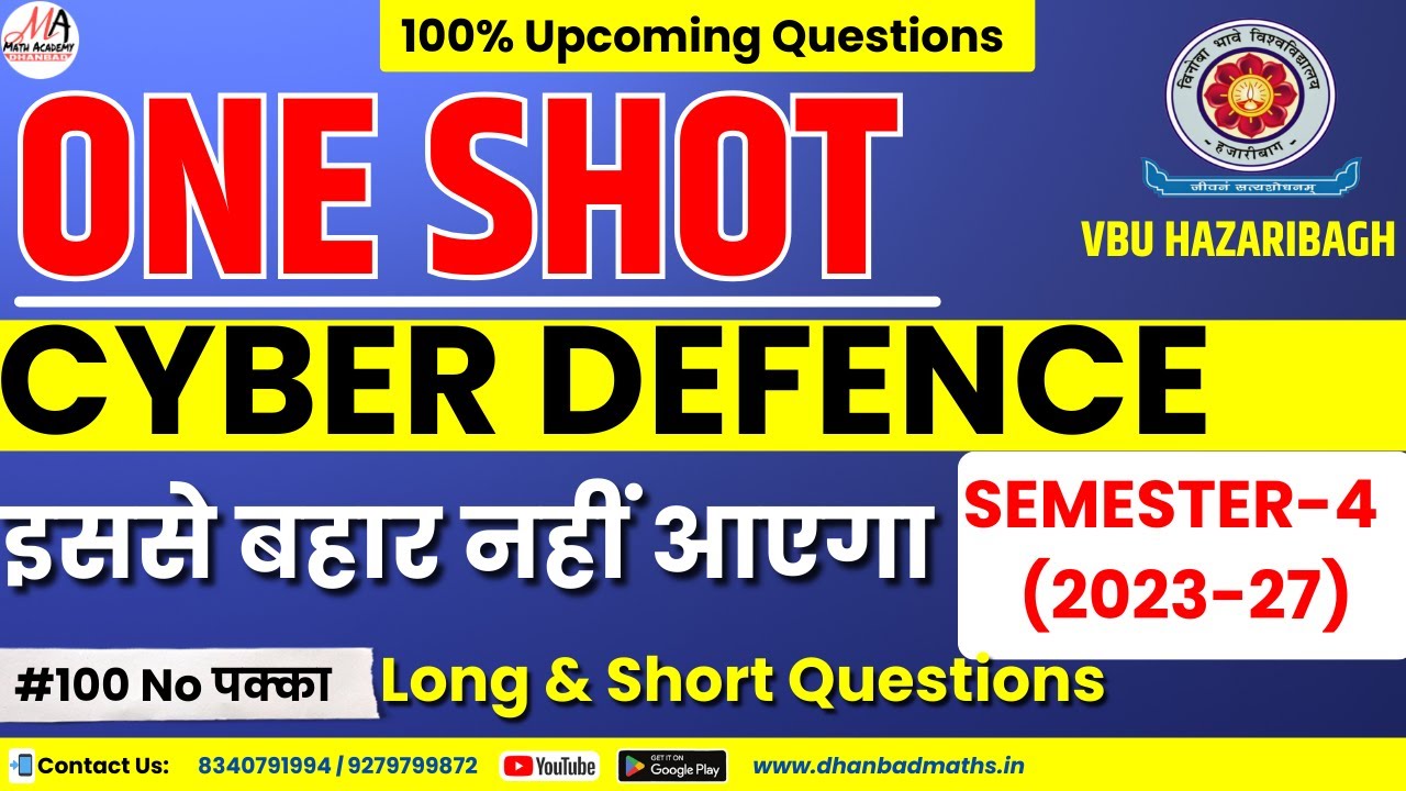 MN-2B CYBER DEFENCE SEM-4 VBU || IMPORTANT QUESTIONS & ANSWERS || DMA GUESS PAPER
