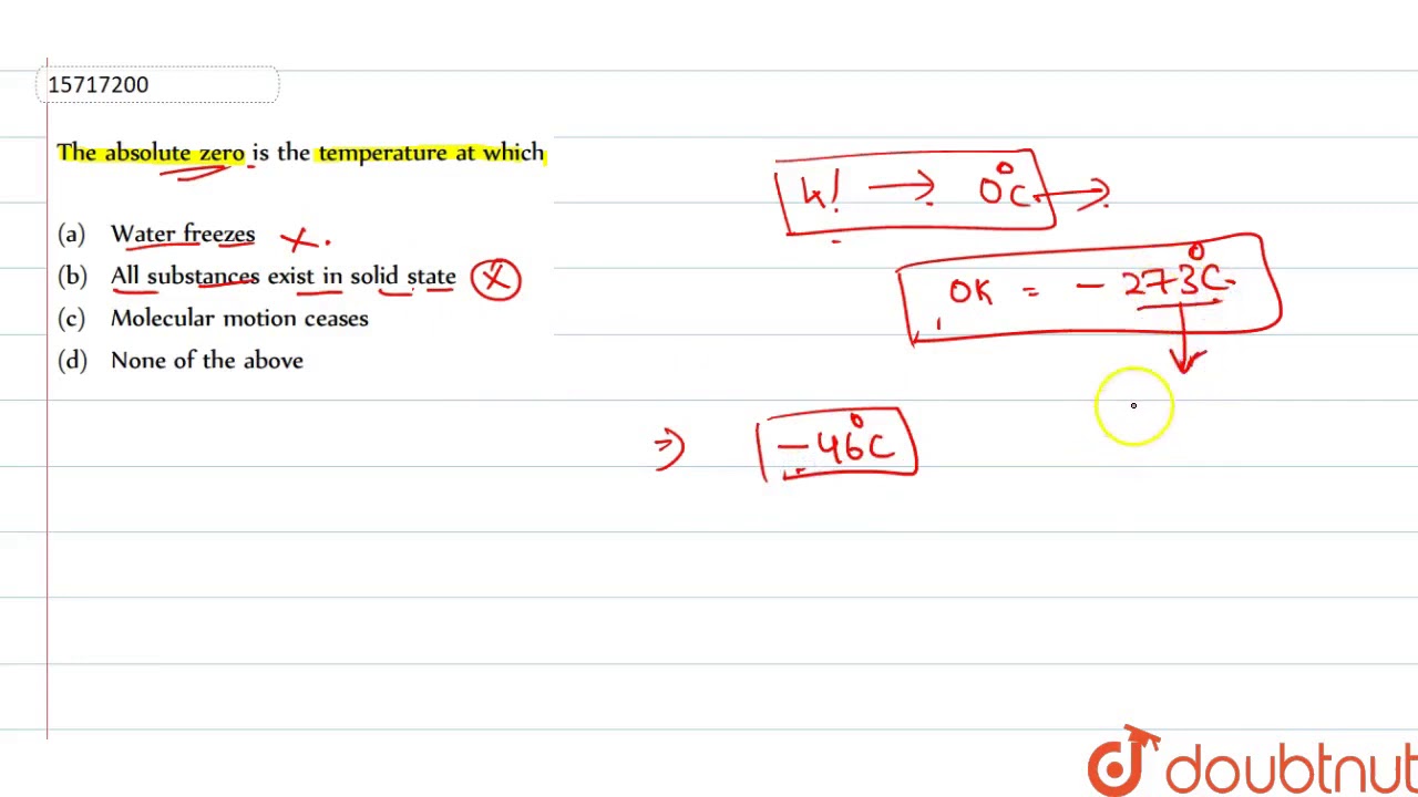The absolute zero is the temperature at which