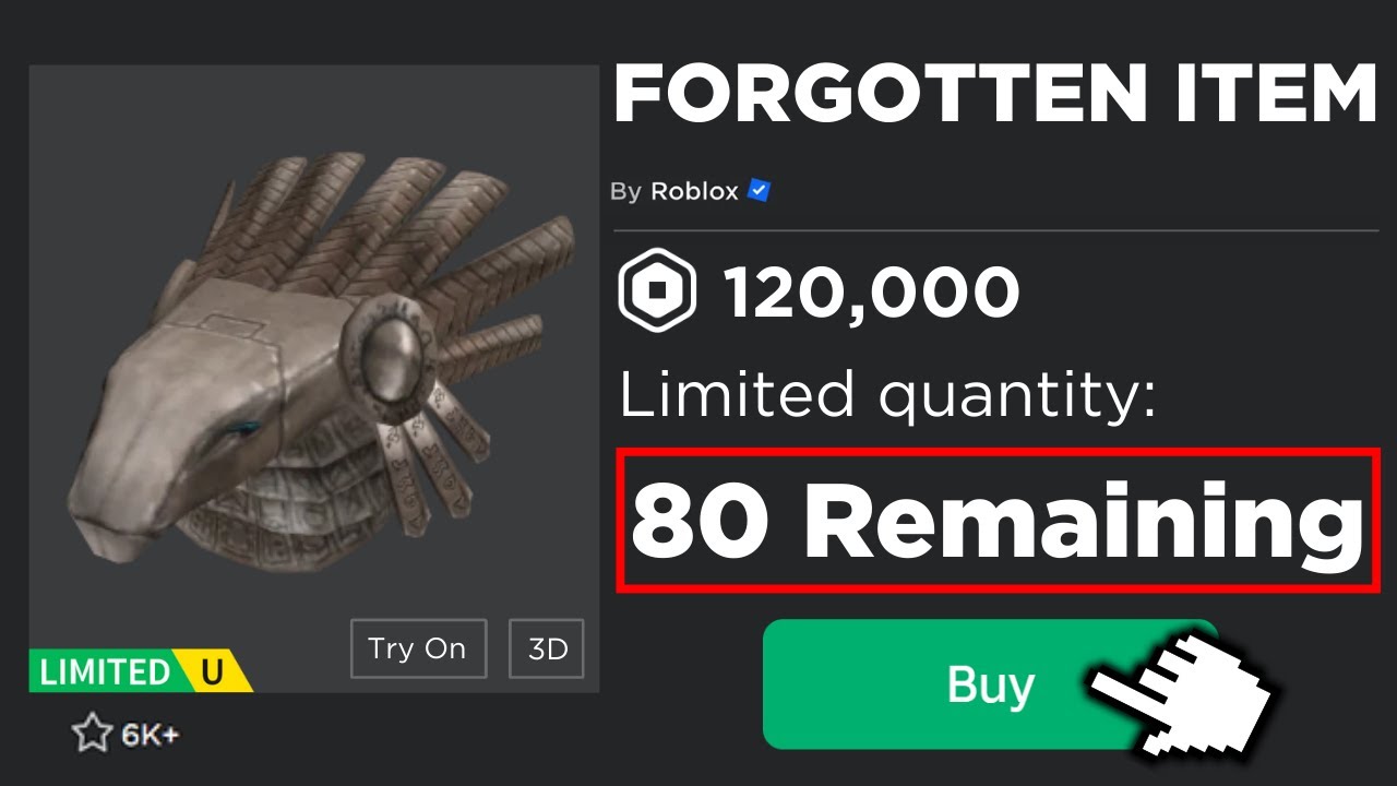 There Are Only 80 Copies Of This FORGOTTEM Roblox Limited...