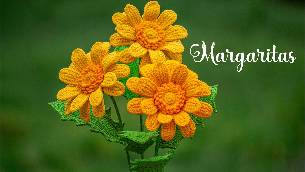 🏵️Margaritas de Doble Pétalo a Crochet – Tutorial Paso a Paso 💐