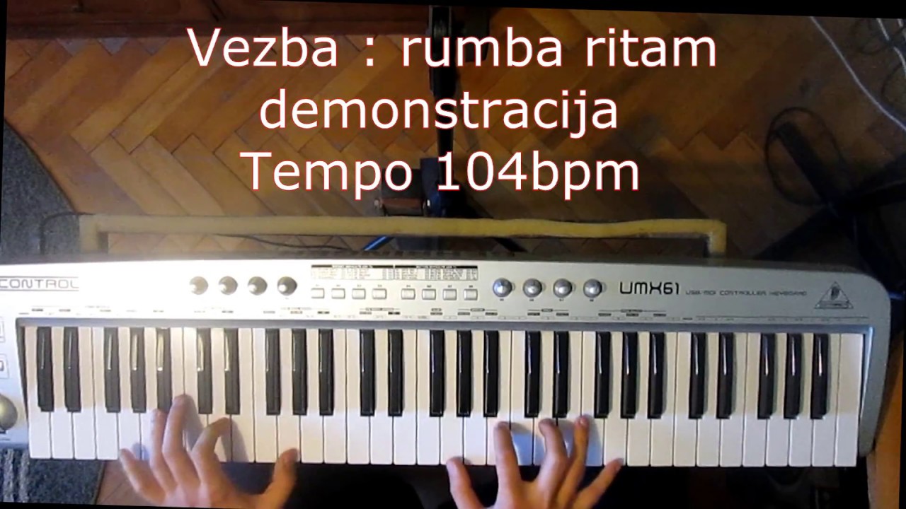 Klavijatura za pocetnike (vezba ritam ''rumba'' i bas kontra)