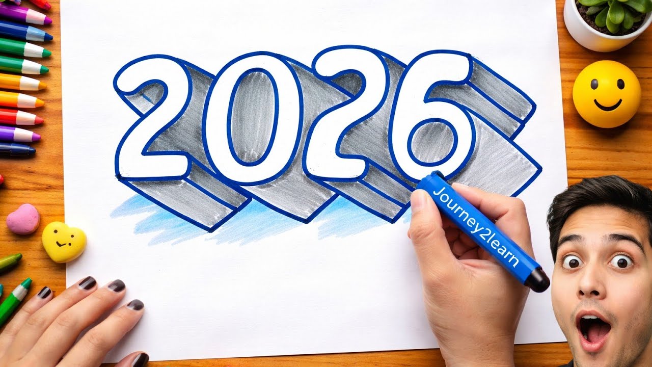 How to Draw 2026 in 3D – Easy Step-by-Step Secret Trick!
