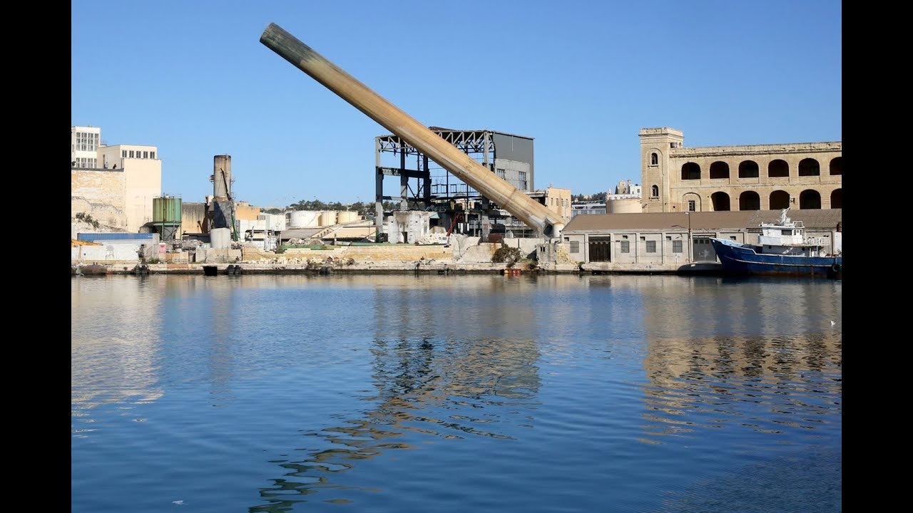 Demolition of last two Marsa Power Station chimneys