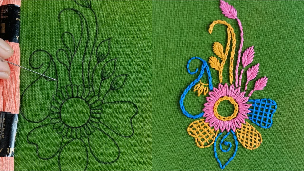 Hand Embroidery Stitch All over Design for Dresses 2024, Latest All over  Embroidery Tutorial