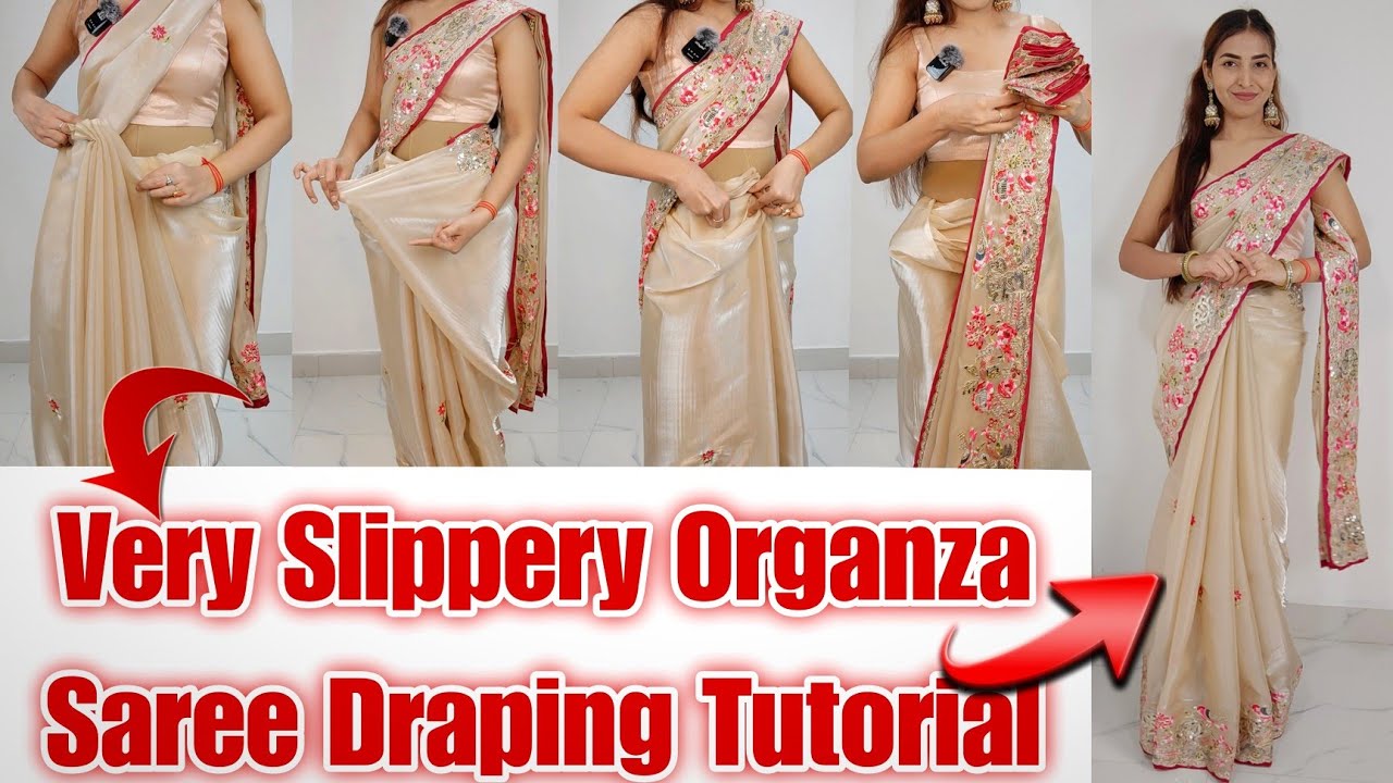 How to Drape a Slippery Organza Saree Perfectly | Easy Saree Draping Tips for Beginners