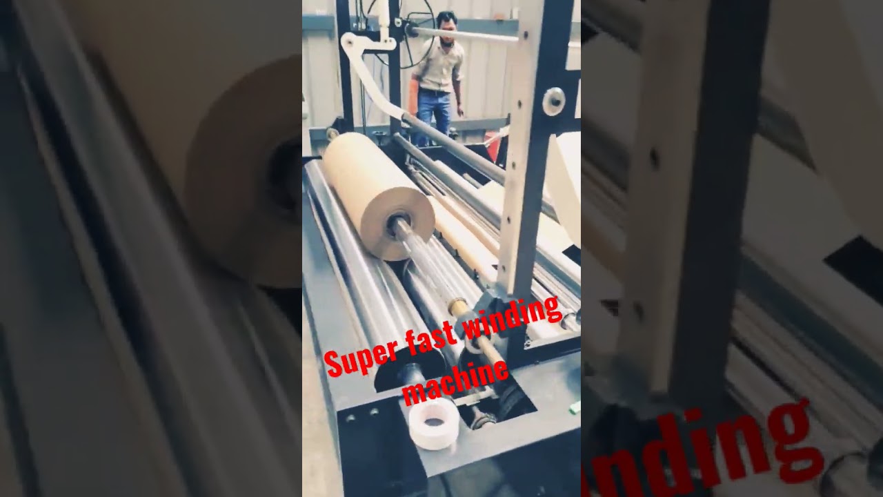 super fast paper winding machine for big size paper roll ( 93 inches) #machine #paperwinding#paper