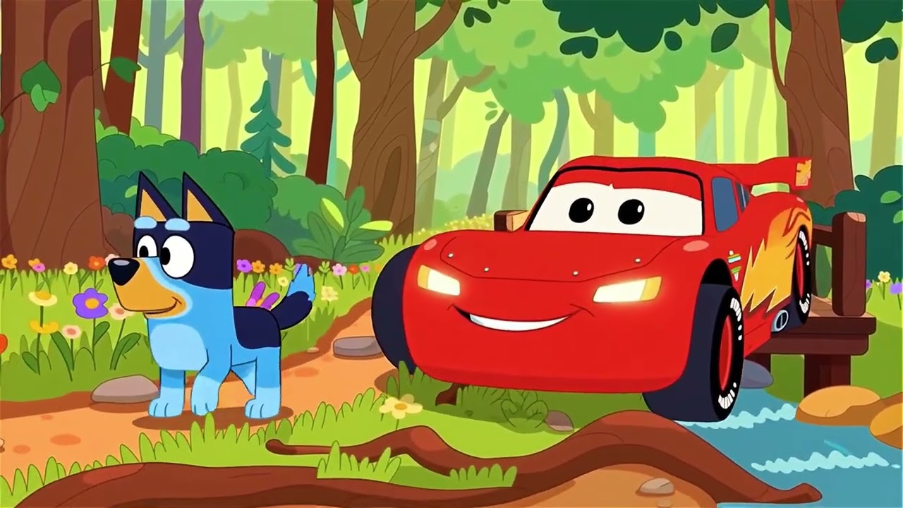 Rayo McQueen y Bluey Ayudan al Dinosaurio 🦖 | Canción para Bebés y Niños