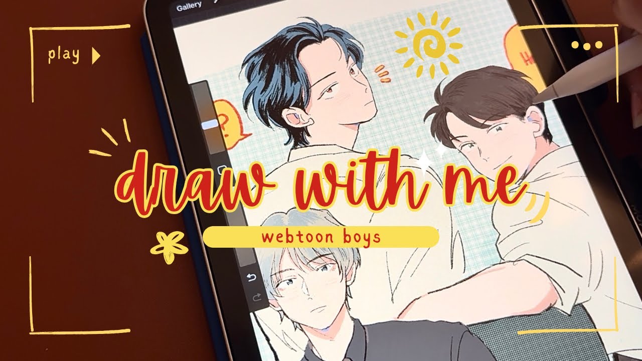 Draw with me! 🌸 || webtoon boys + ipad ASMR!!✨