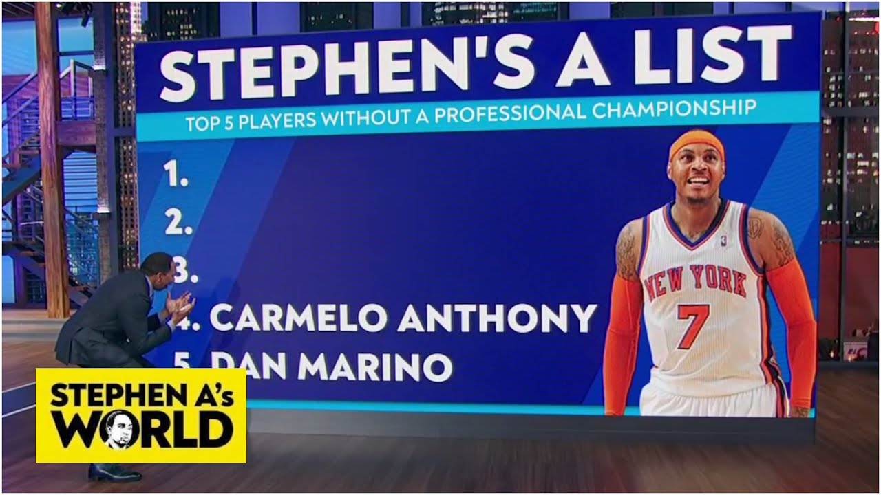 Stephen A. gets emotional listing his top 5 players who never won a pro title | Stephen A's World