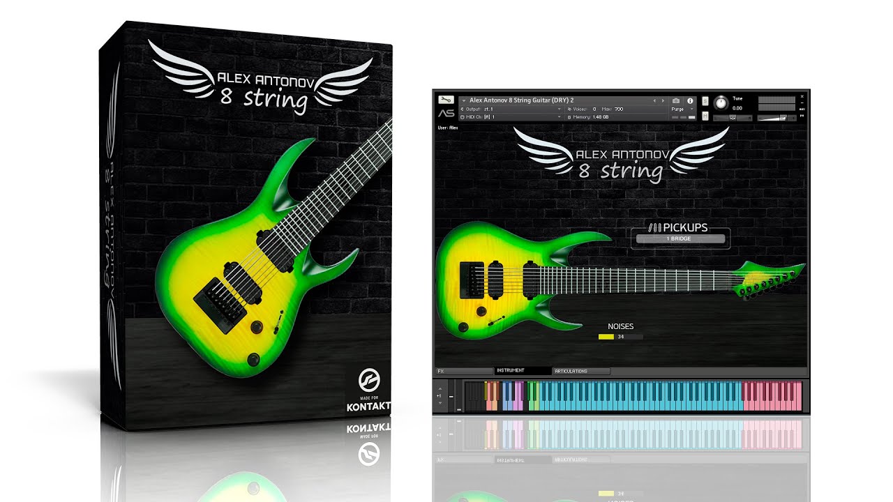 8 string guitar KONTAKT demo | Alex Antonov 8 String VSTi