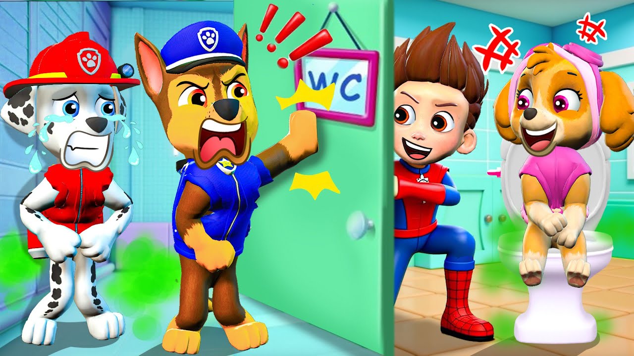 ¿Qué pasó ¡Spiderman Ryder... ve al baño ahora! | Paw Patrol 3D Animation | Rainbow 3