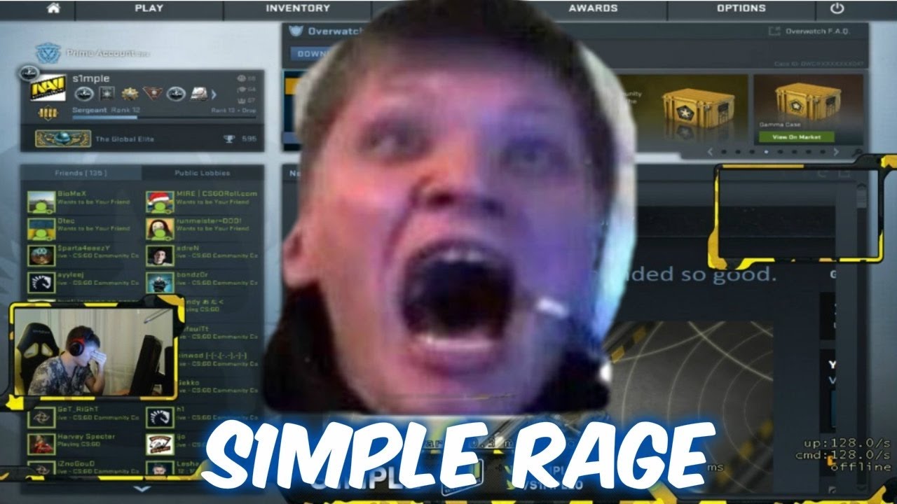 s1mple RAGE compilation, toxic moments CS GO