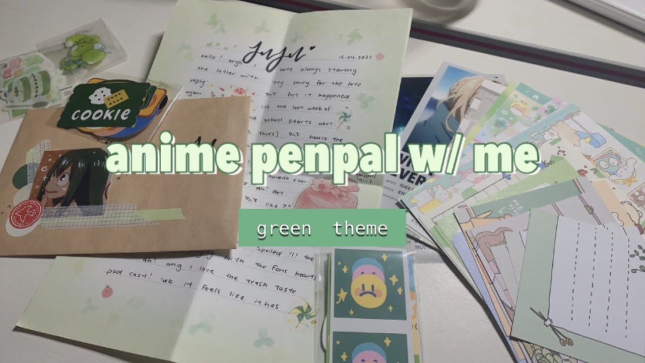 Anime penpal with me | green theme 🥝✉️