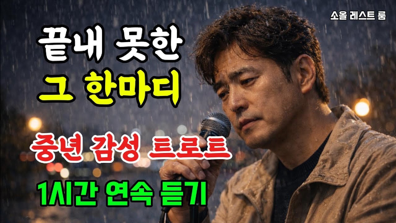 끝내 못한 그 한마디 ㅣ 1시간 연속 듣기 ㅣ후회와 그리움 속에 ㅣ가슴 울리는 중년 감성 트로트 ㅣ혼자만의 시간, 잔잔한 감정 ㅣ 위로음악 ㅣ 울림음악