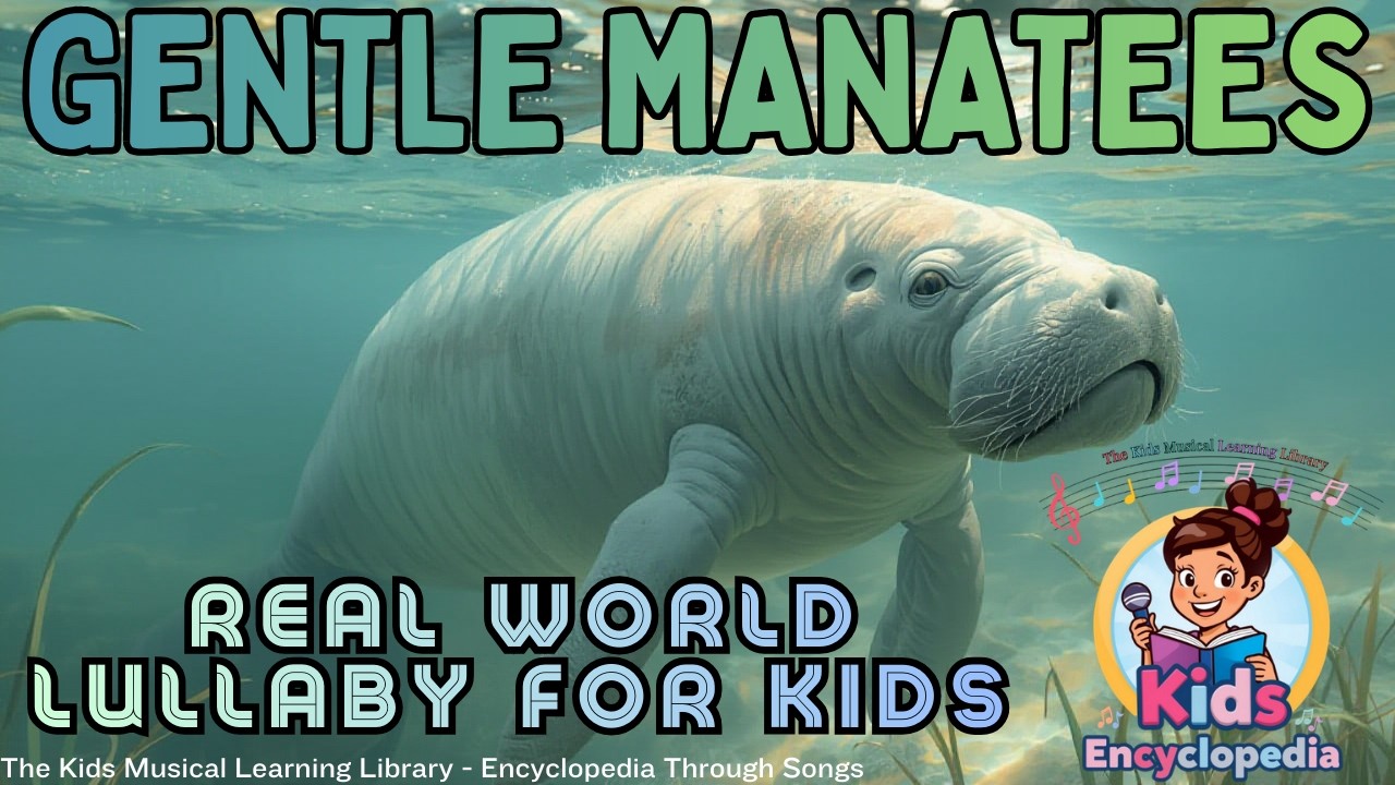 Manatees | Gentle Real‑World Lullaby for Kids | Calm Ocean Video | Encyclopedia Through Songs
