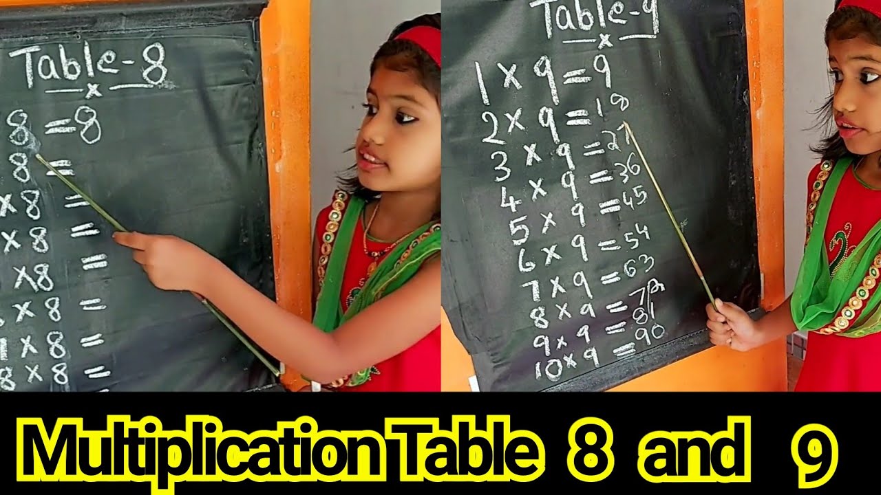 multiplication table for 8 and 9 || easy multiplication table tricks || multiplication table tricks