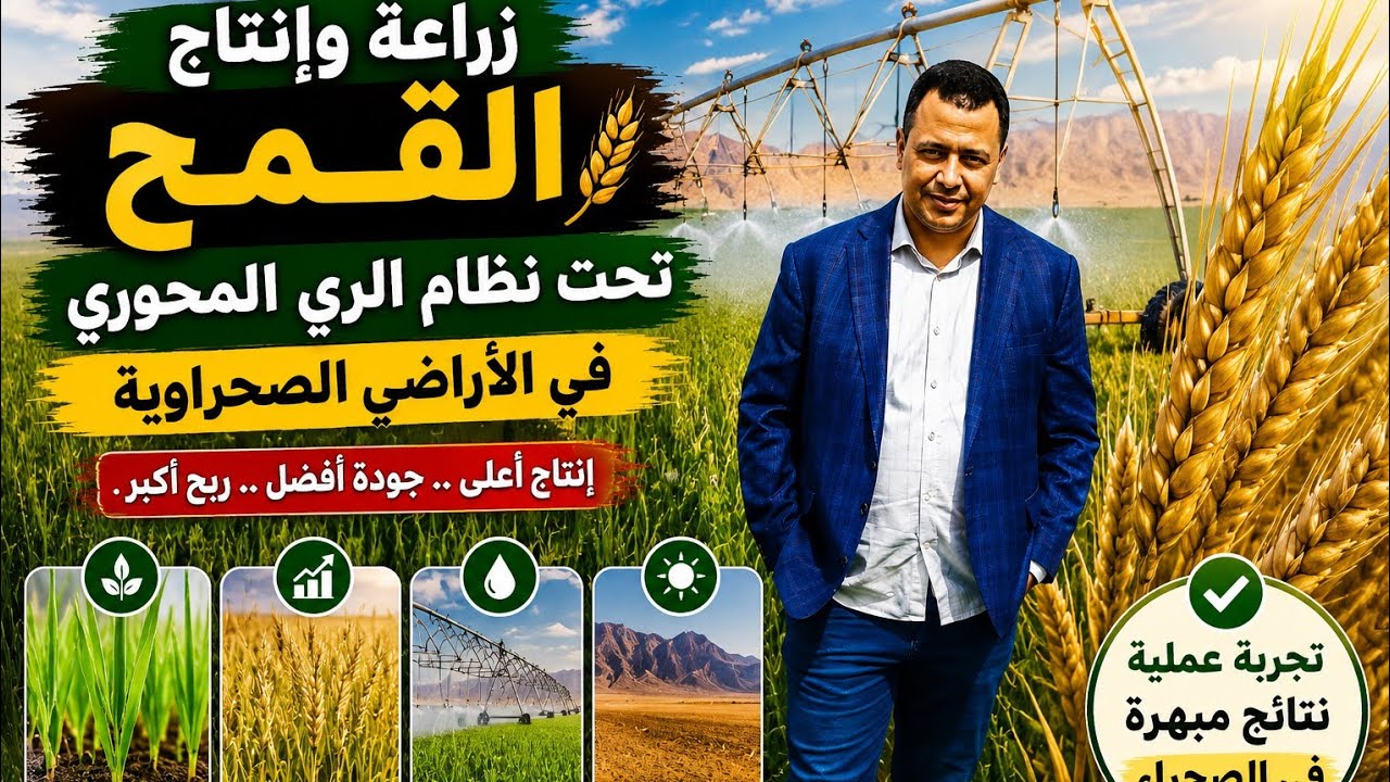 زراعة وإنتاج القمح تحت نظام الري المحوري في الأراضي الصحراوية