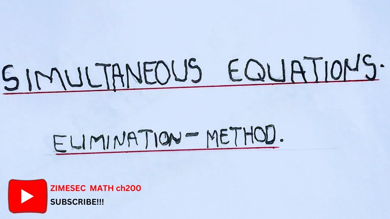 simultaneous equations.  