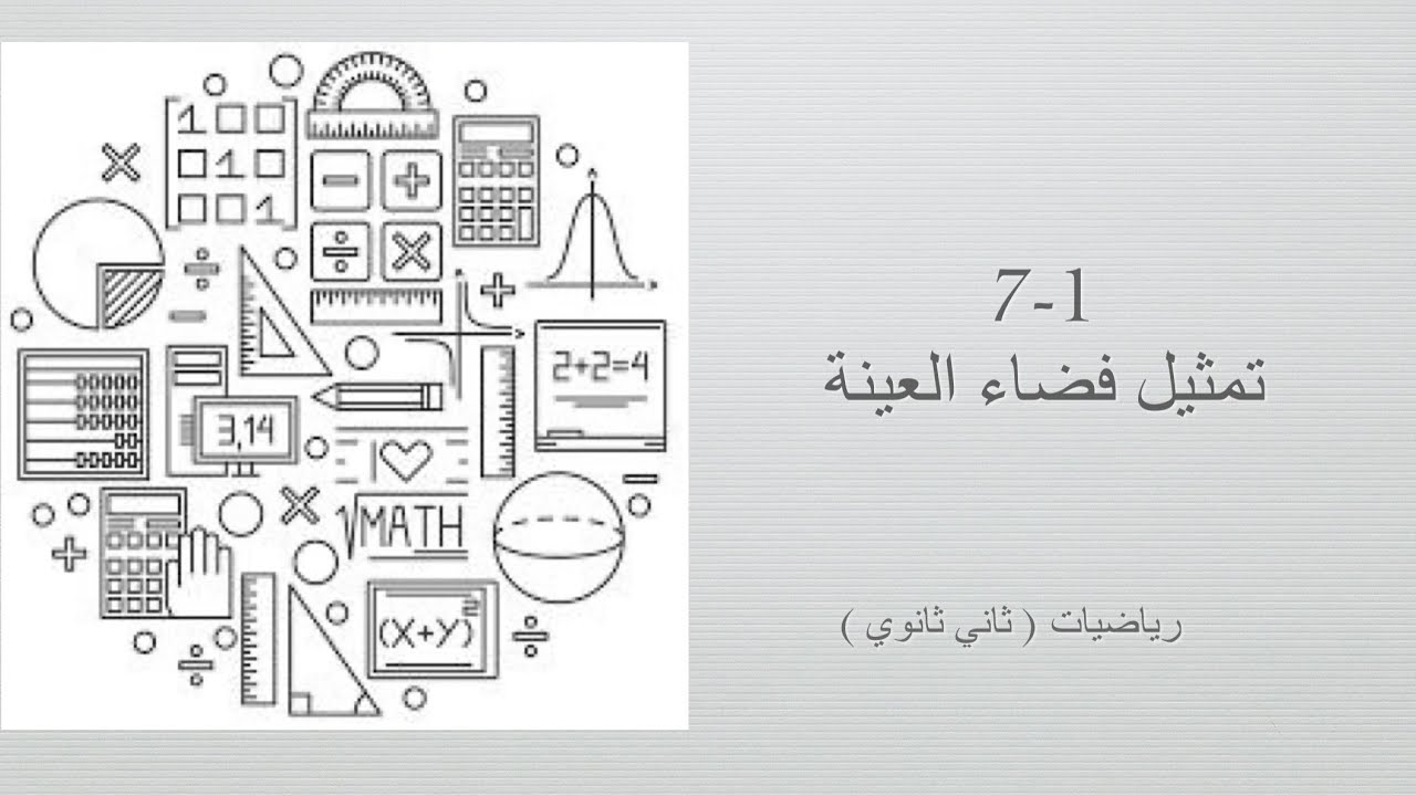 تمثيل فضاء العينة ( رياضيات ثاني ثانوي مسارات الفصل الدراسي الثالث)