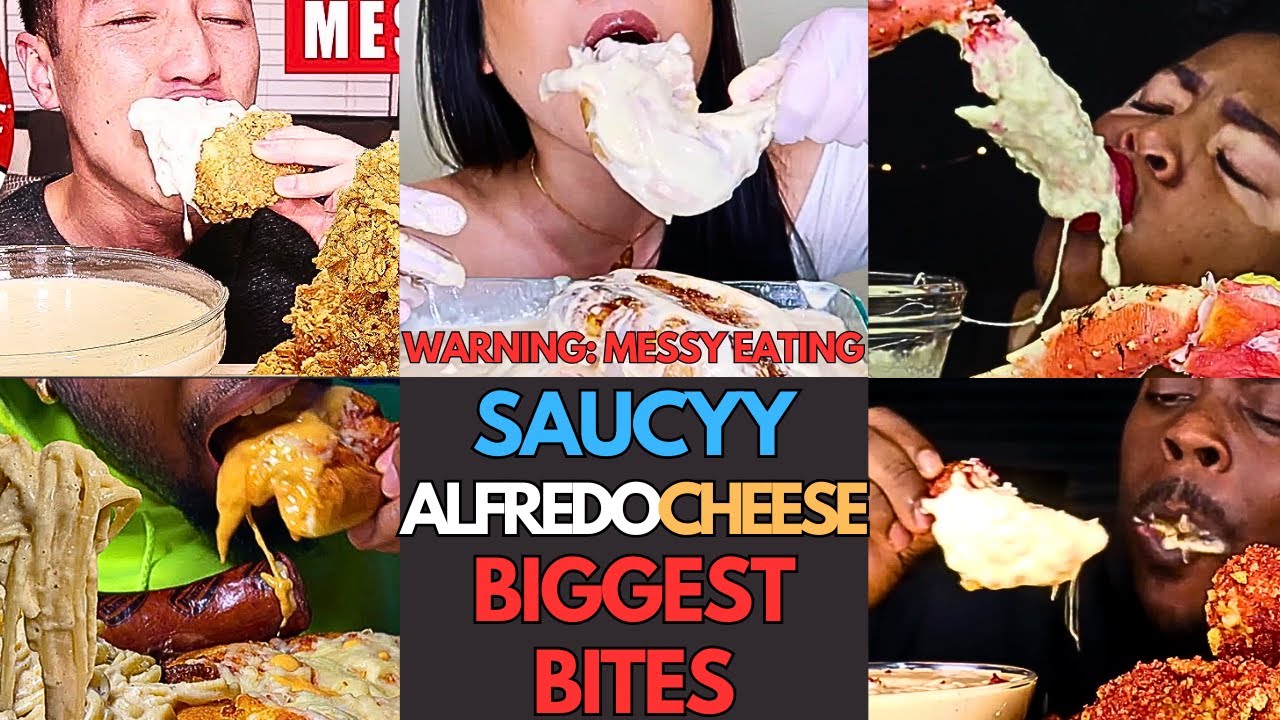 😱🍝⚠️ Warning: Messy Eating, Saucyy Creamy Alfredo Cheese Combo! | MUKBANG COMPILATION🍝😱🧀