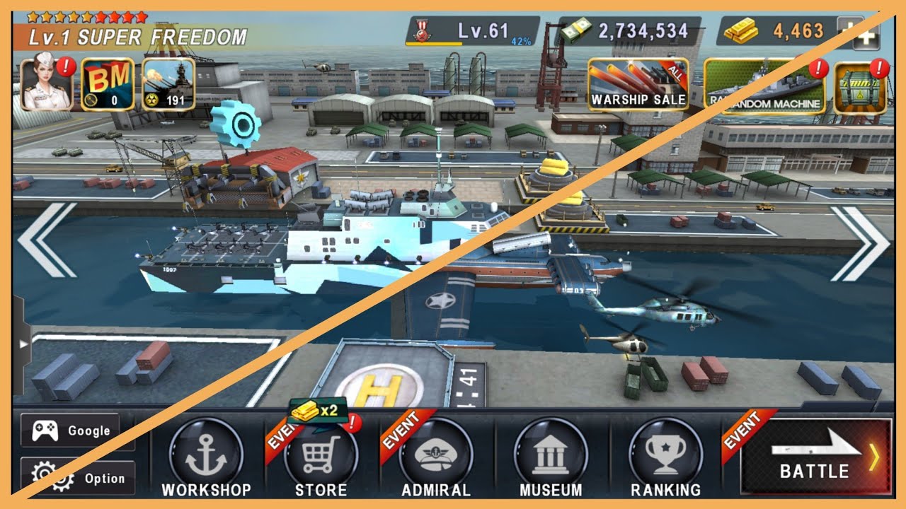 Warship Battle: New Update Super Freedom And Super LUN Stratagem Destroyers Has Benn Added.