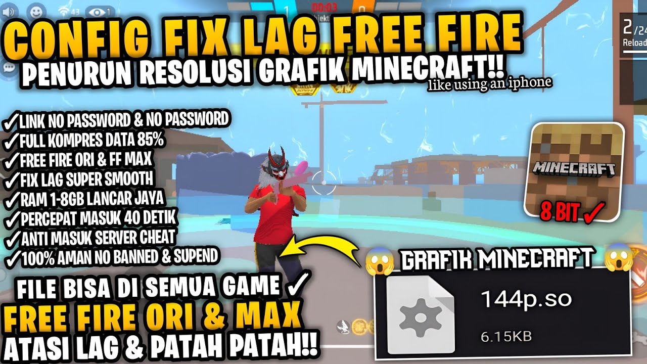 WAJIB COBAIN‼️FILE OPTIMASI CONFIG FIX LAG FF ORI & MAX VERSI X.121.12 | FILE PENURUN RESOLUSI GAME🔥