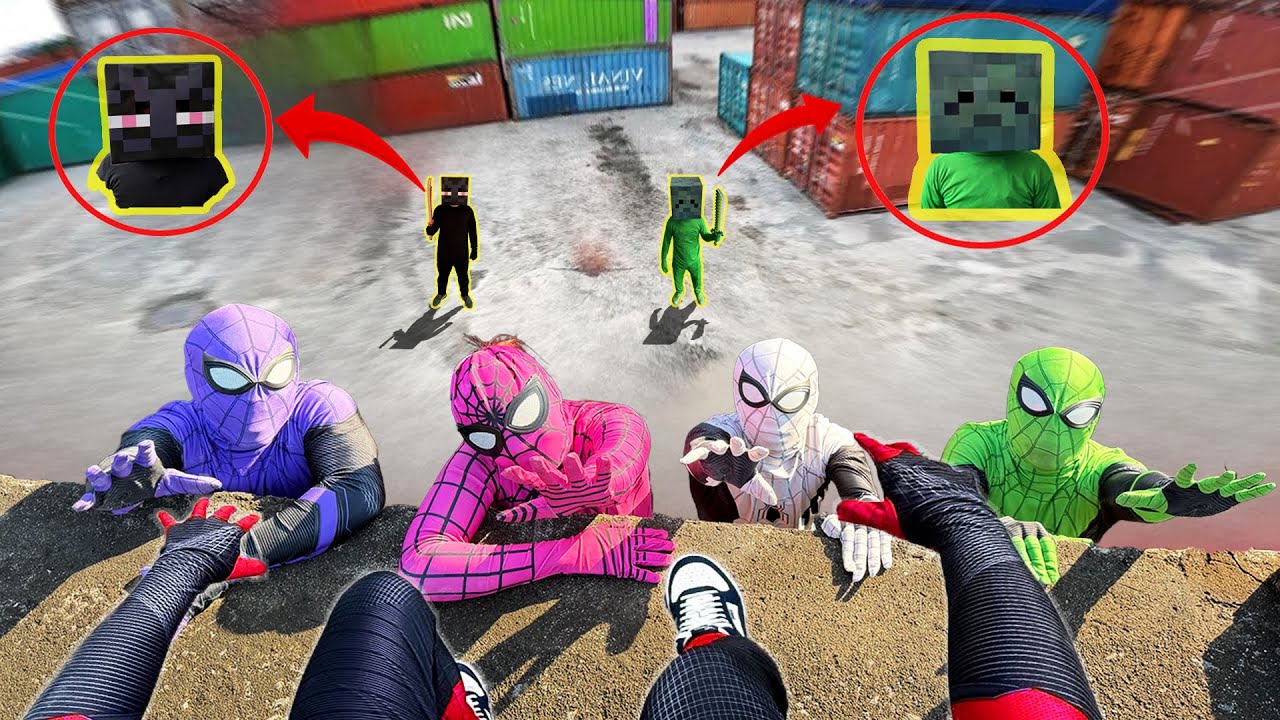5 Spider-Man Escape From Minecraft Serbian Dancing In The Abandoned House - ( Run To Live POV )