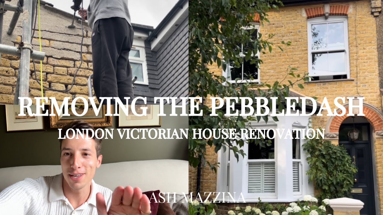 REMOVING PEBBLEDASH / EXTREME TRANSFORMATION - London Victorian house renovation
