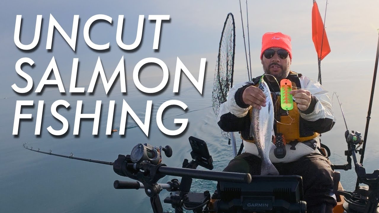 Spring Coho Fishing Experience on Lake Michigan [UNCUT Kayak Fishing]