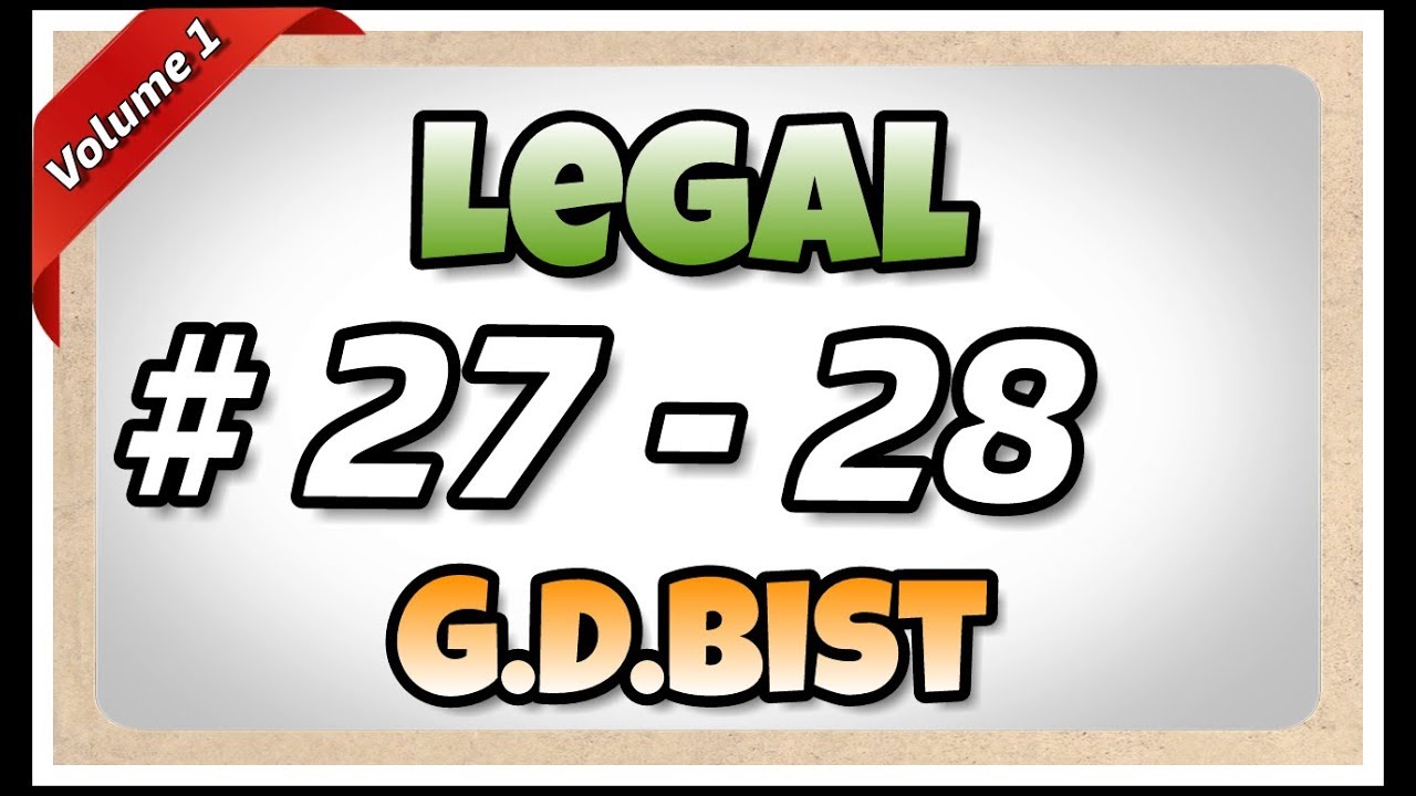 # 27 - 28 | 110 wpm | Legal | G.D.Bist | Volume 1