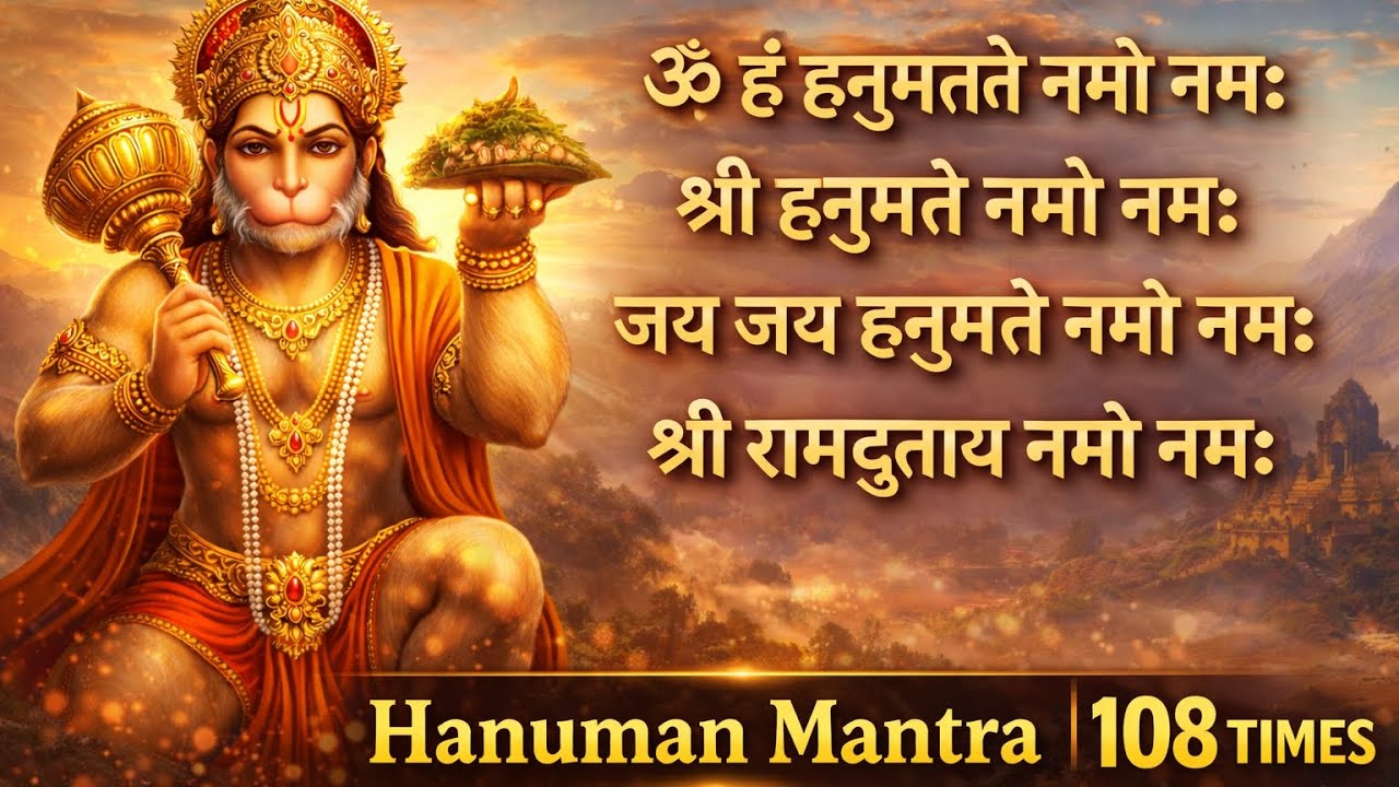 ॐ हं हनुमते नमः | Powerful Hanuman Mantra 108 Times | Strength & Protection | Divya Bhakti Soul