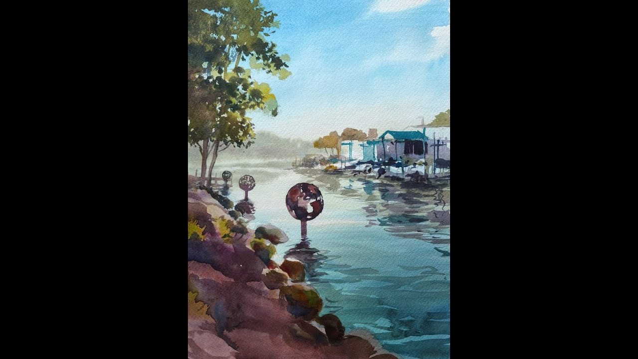 BeckerArt Sunday Morning Watercolor Plein-air demo in McHenry on the Fox River.