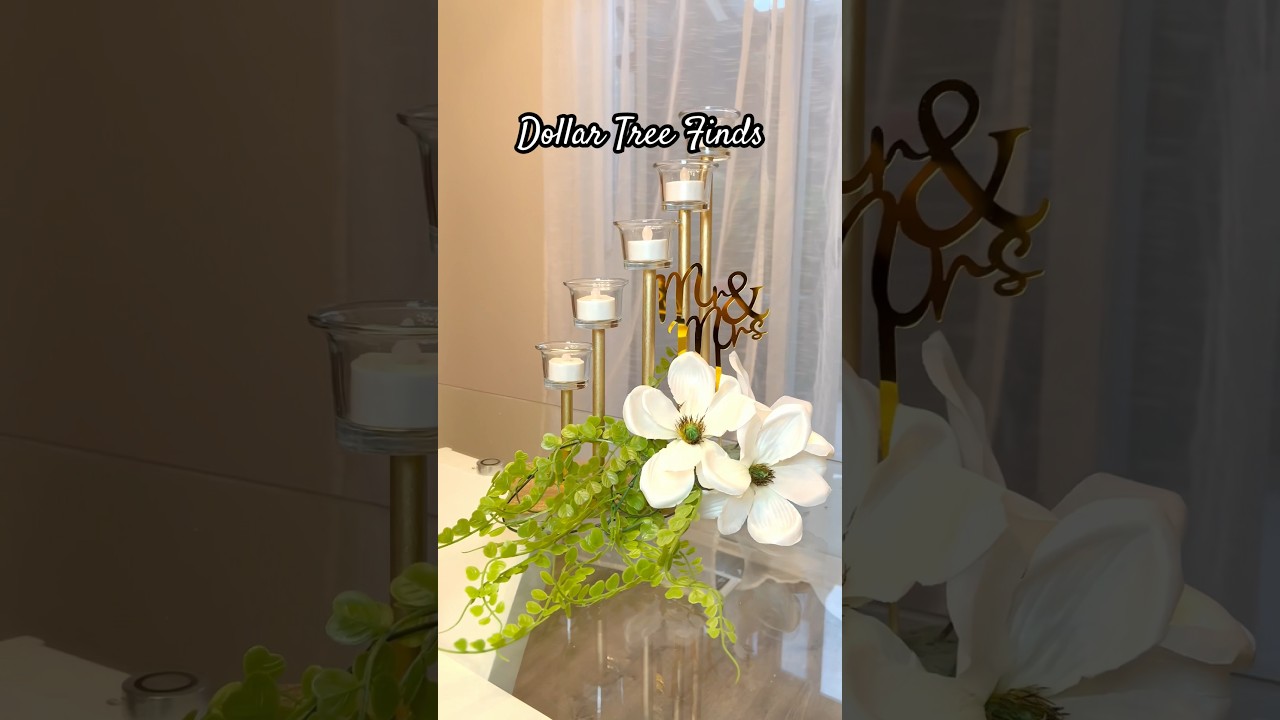 DOLLAR TREE WEDDING DECOR, WEDDING CENTERPIECE. 