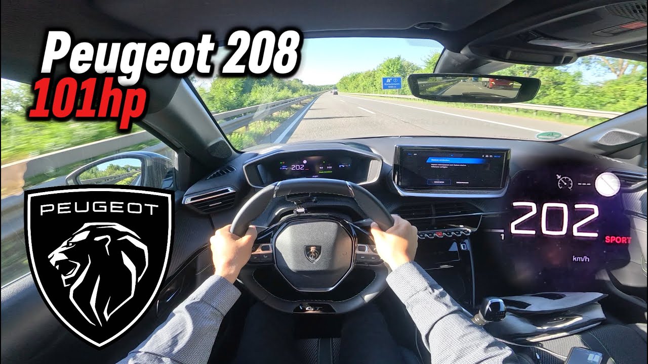 2024 Peugeot 208 II 1.2 PureTech 100 (101 hp) | POV Autobahn Test Drive in Germany