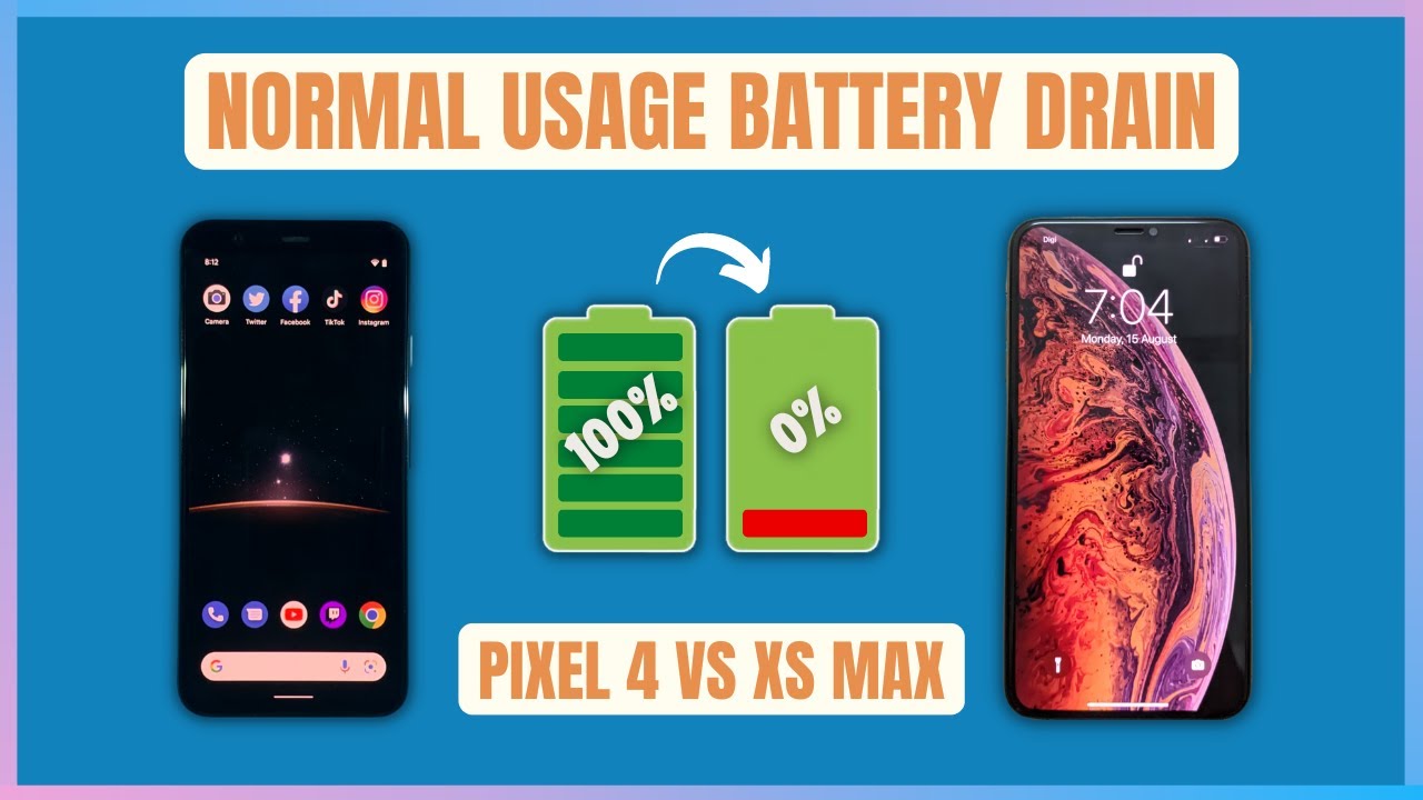 Google Pixel 4 vs iPhone XS Max BATTERY LIFE DRAIN Test | NORMAL USAGE DRAIN TEST