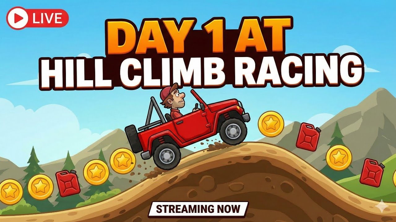 Engine Start! 🔴 Hill Climb Racing Live: The Journey Begins #hillclimbracing #gaming #kidsvideo 
