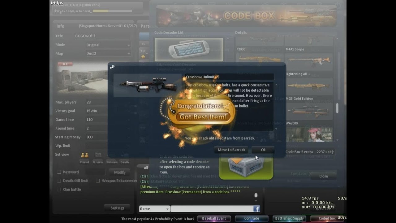 Counter Strike Online: Opening 184 decoders