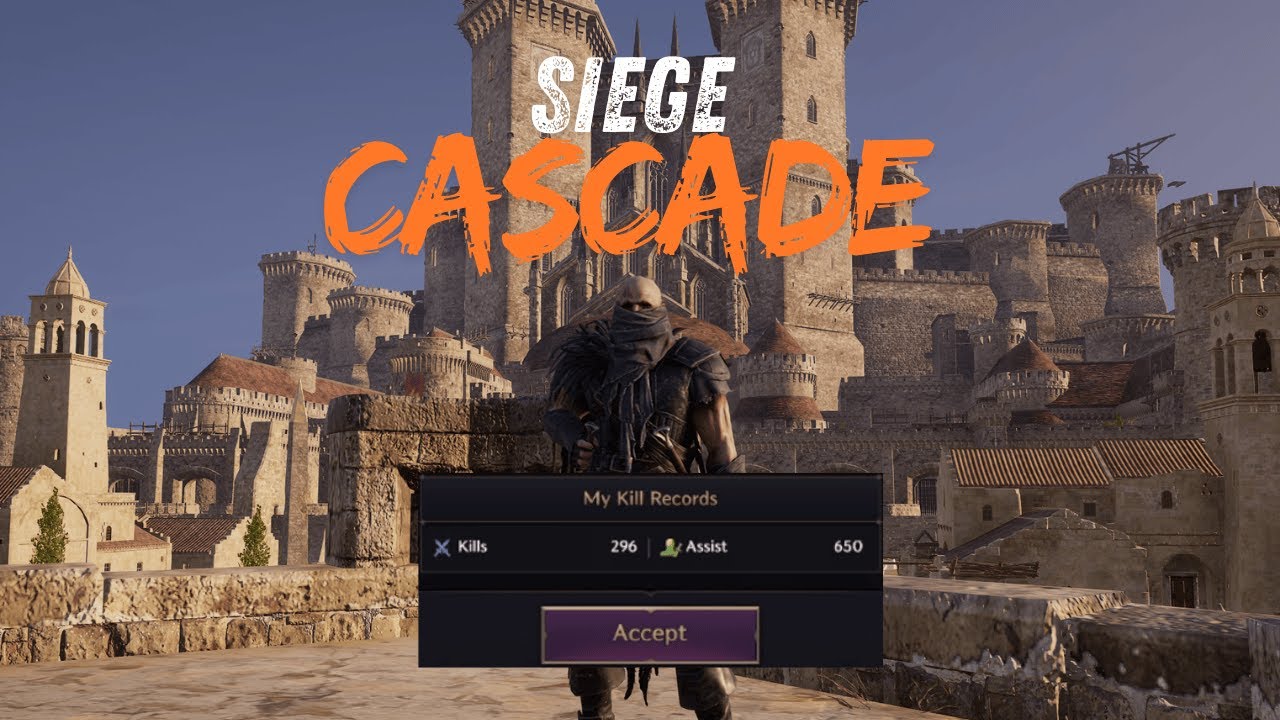 Siege on Cascade, 296 kills & 650 assists as a losing side | Spellblade (Staff/Dagger) | TnL