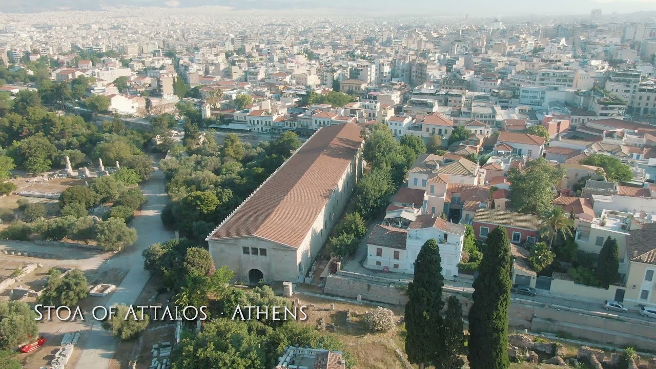 Stoa of Attalos aerial - Athens