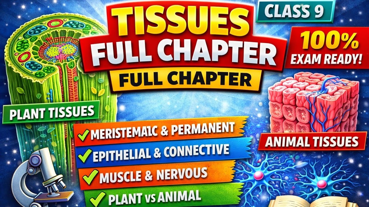 ऊतक (Tissues) वह अध्याय है जिसमें यह समझाया जाता है कि समान प्रकार की कोशिकाएँ मिलकर एक समूह 