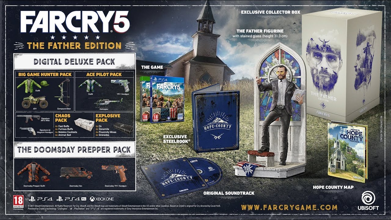 Far Cry 5 ► Обзор ► Все Дополнения, Издания и Цены ► Deluxe ► Gold ► Season Pass ► Фигурка