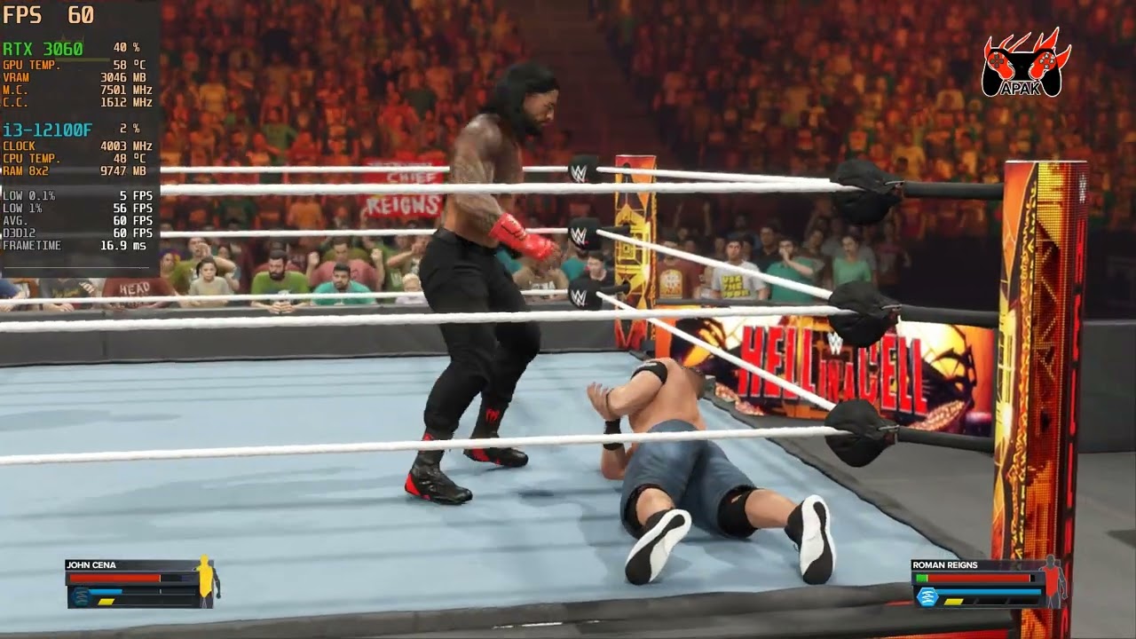 WWE 2K23 | i3 12100f + RTX 3060 12GB | High | 1080p | Gameplay Benchmark | 60Fps