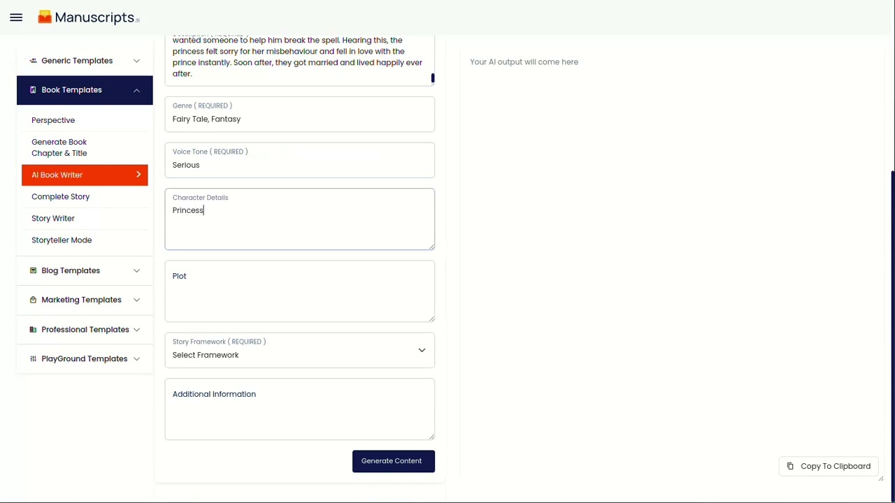 Manuscripts.ai - How To Run An 'AI Book Writer' Report Via AI Tools?