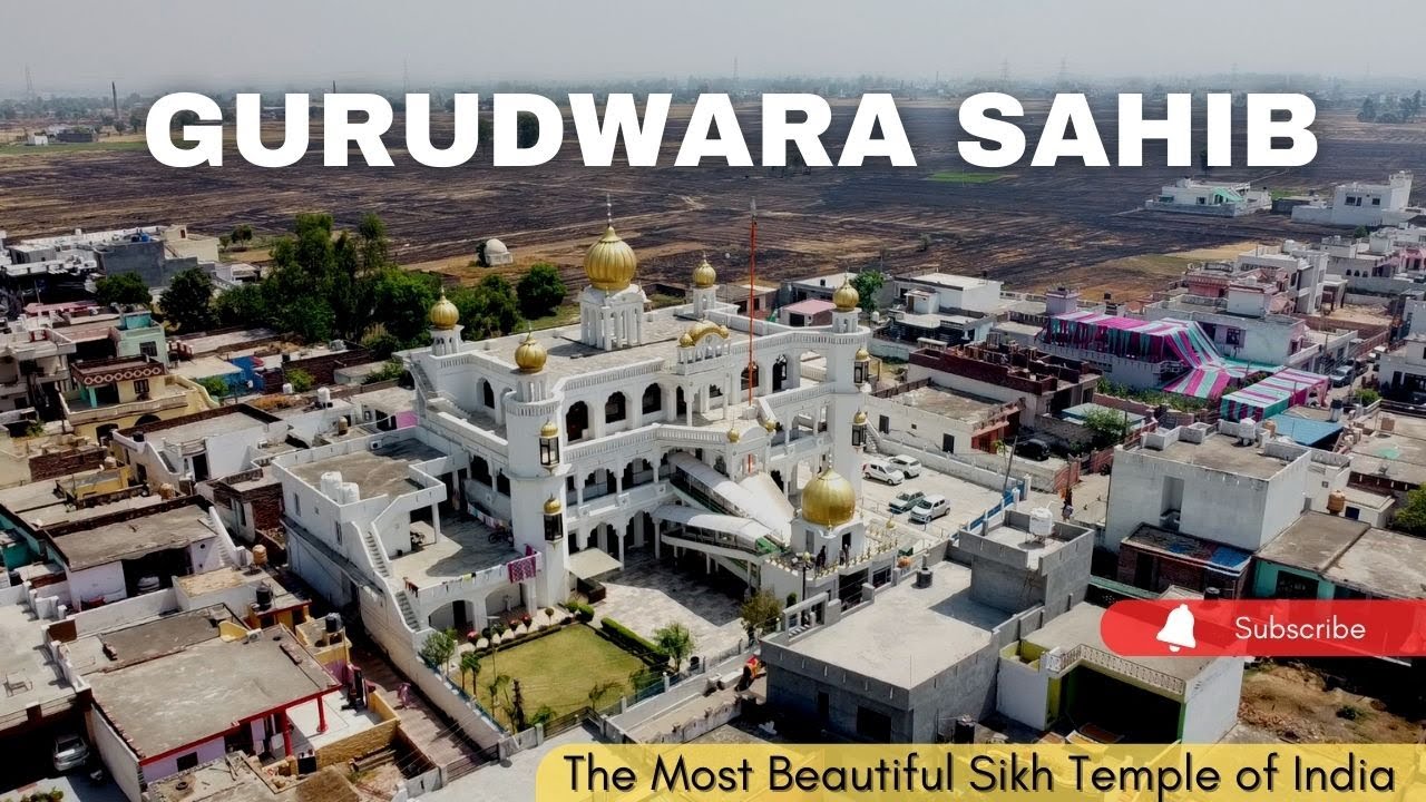GURUDWARA SAHIB, A SIKH TEMPLE IN INDIA #sikhtemple #gurudwarasahib #droneview #ariel
