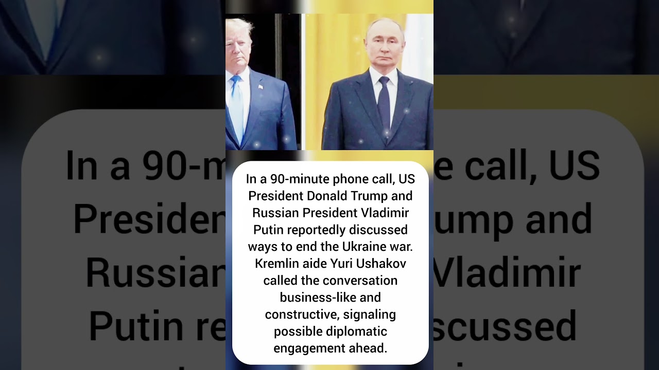 Trump, Putin Discuss Ukraine War Peace Plan