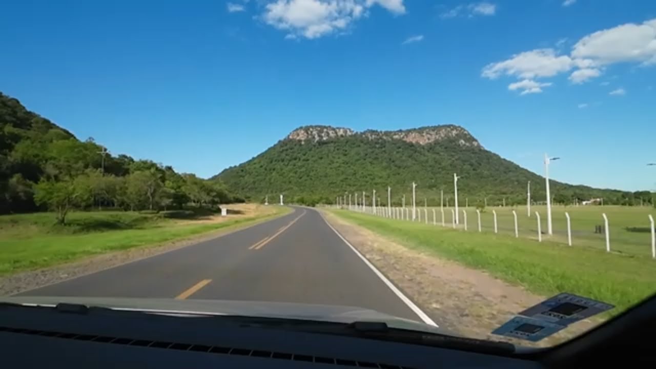 Driving the road from Paraguari to Piribebuy, Paraguay