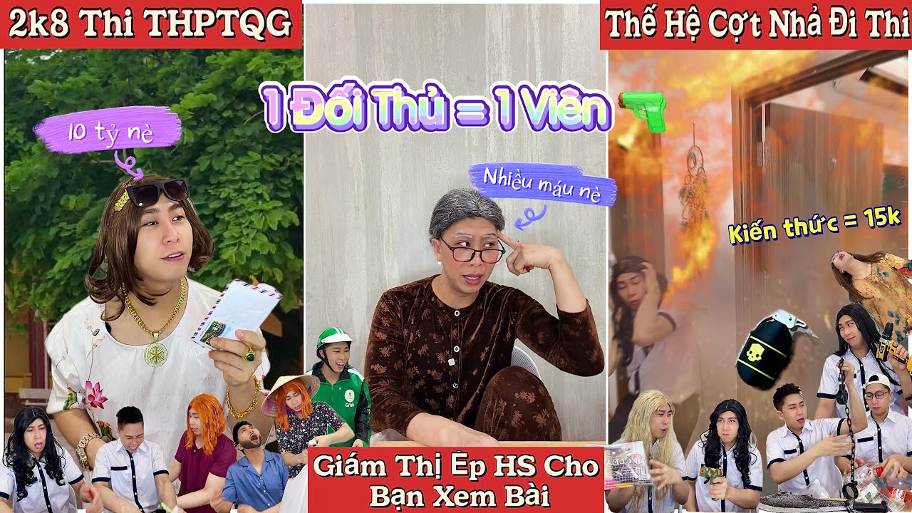 Tổng Hợp Video Ngắn Học Sinh #172 : 2k8 Thi THPTQG, Gi&aacute;m Thị &Eacute;p Học Sinh Chi Bạn Xem B&agrave;i, Đối Thủ